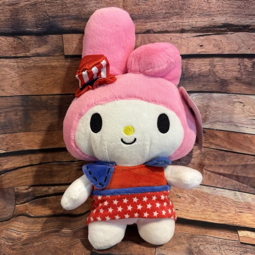 NWT Sanrio My Melody Patriotic Plush Toy 4th of July American Flag 12" New Tag